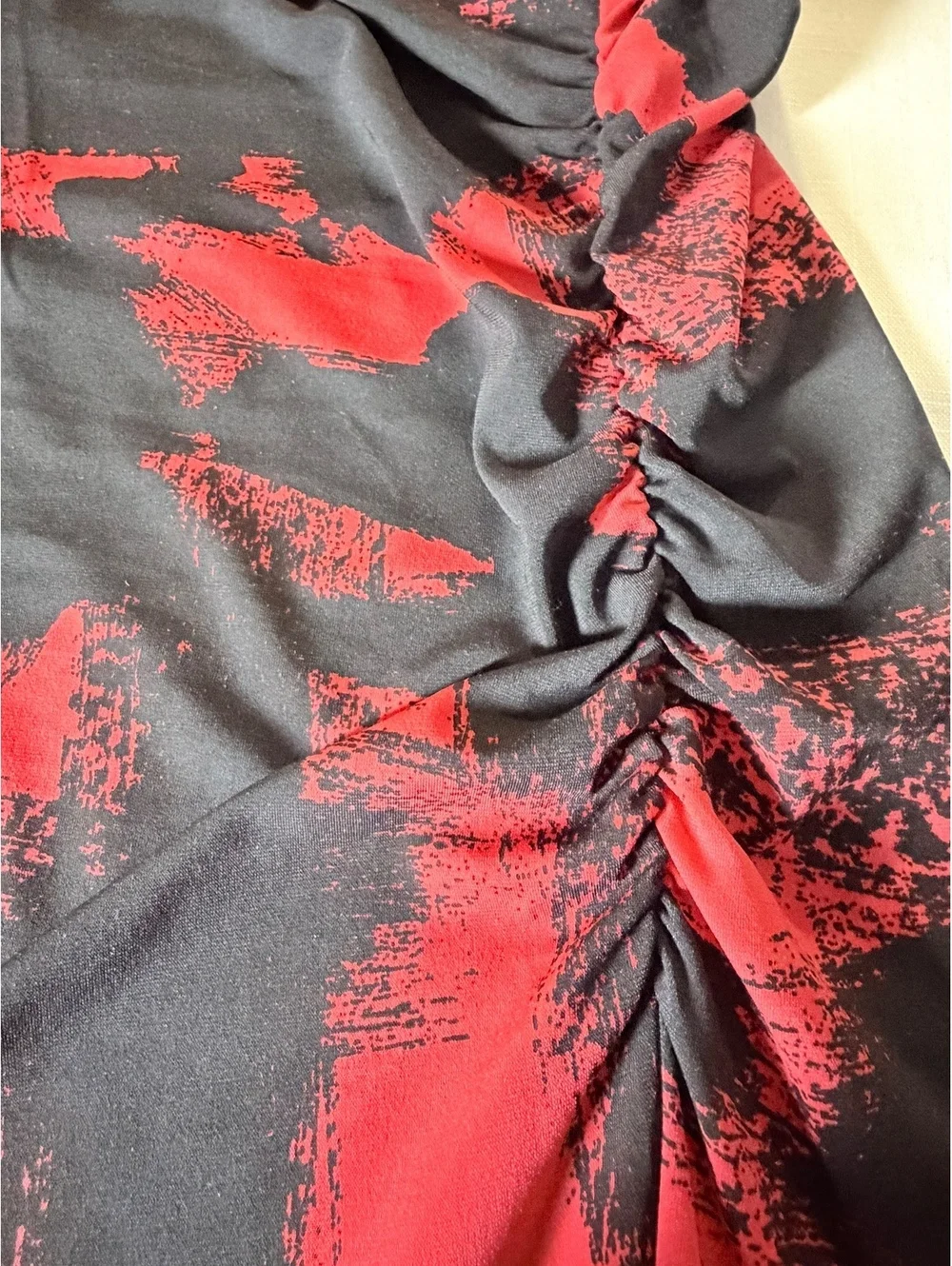Michael Kors Women's Sleeveless Red and Black Patterned Dress Size Large